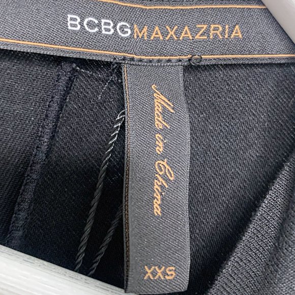 BCBGMAXAZRIA Short Sleeve Tiered Knit Bodycon Dress in Black - Picture 3 of 6